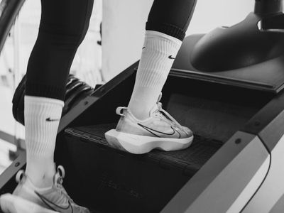 Blured motion of legs during a cardio workout session
