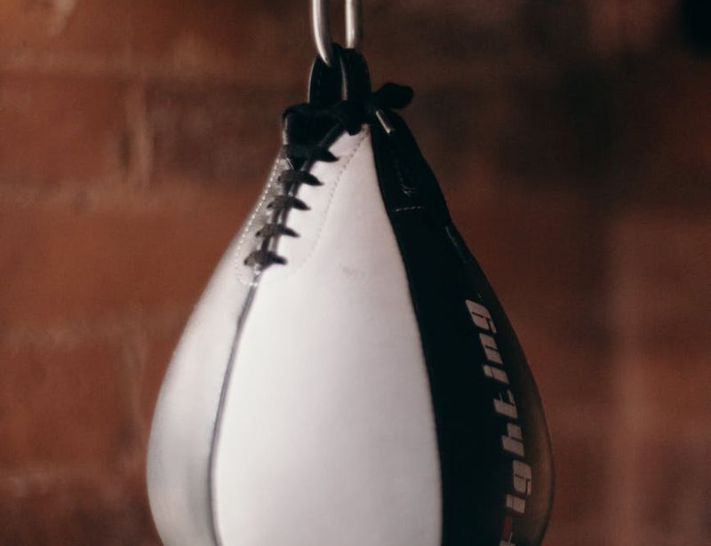 Close up of sports equipment in a minimalist gym